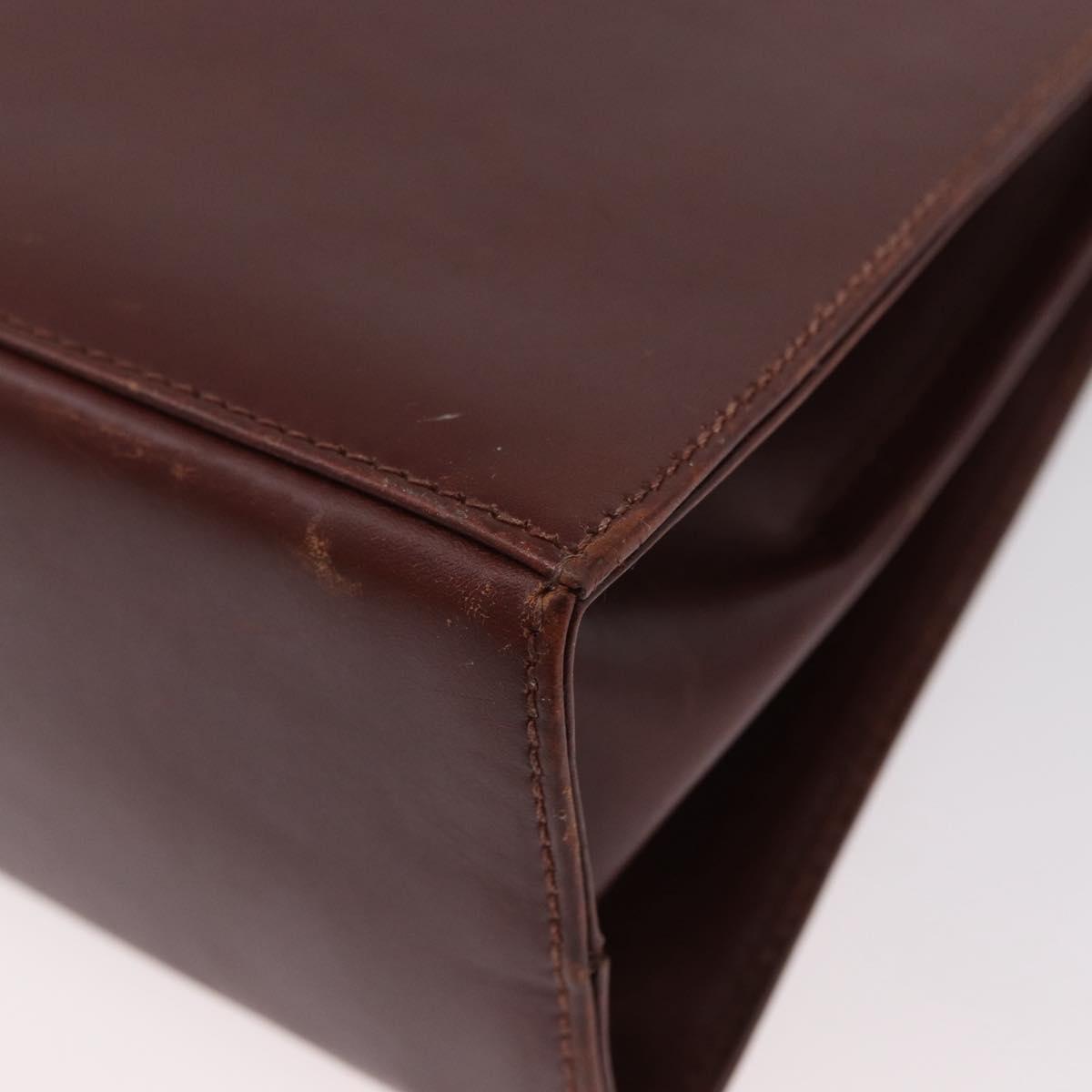 Salvatore Ferragamo Gancini Hand Bag Leather 2way Brown Gold Auth 173424