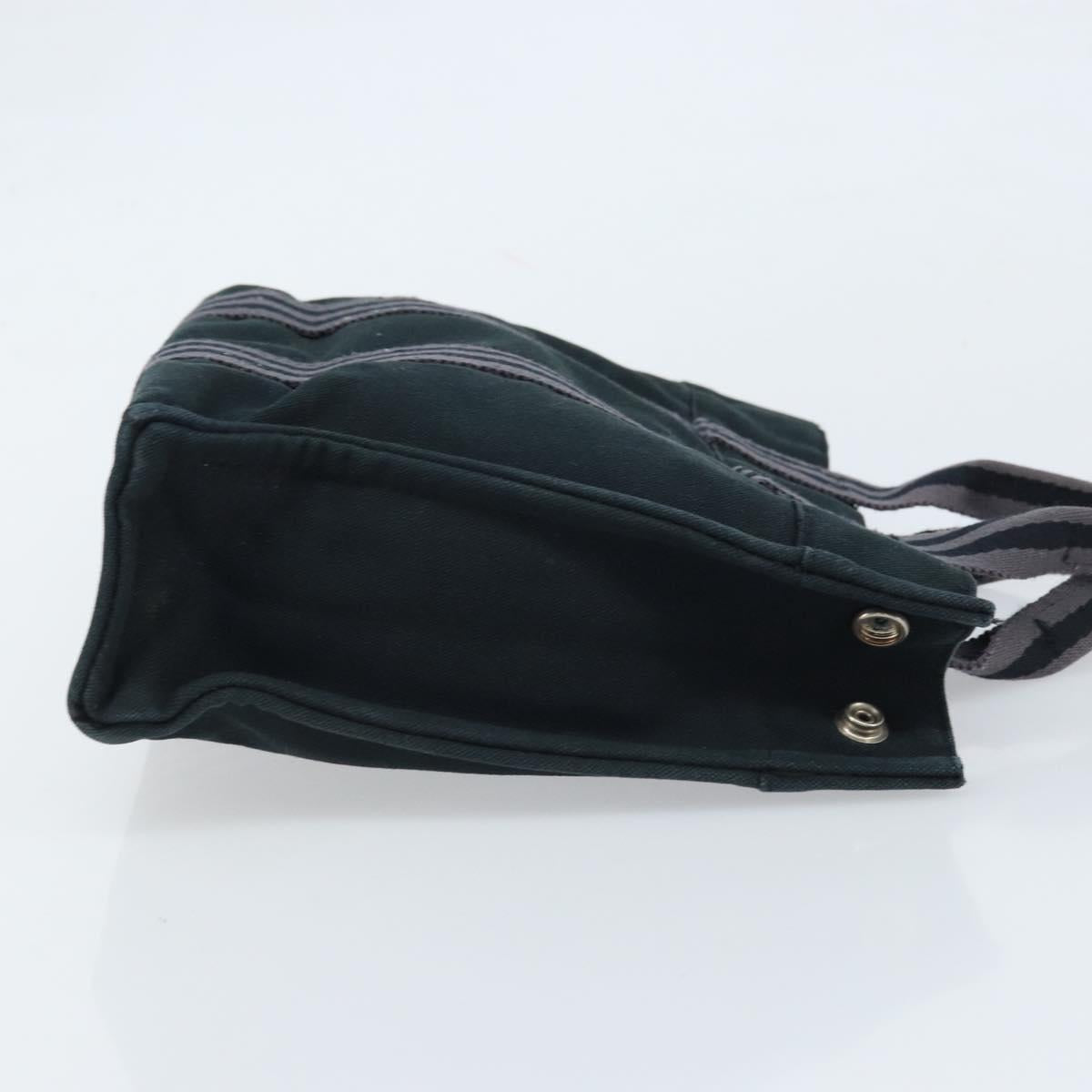 HERMES Fourre Tout PM Hand Bag Canvas Black Silver Auth 173430