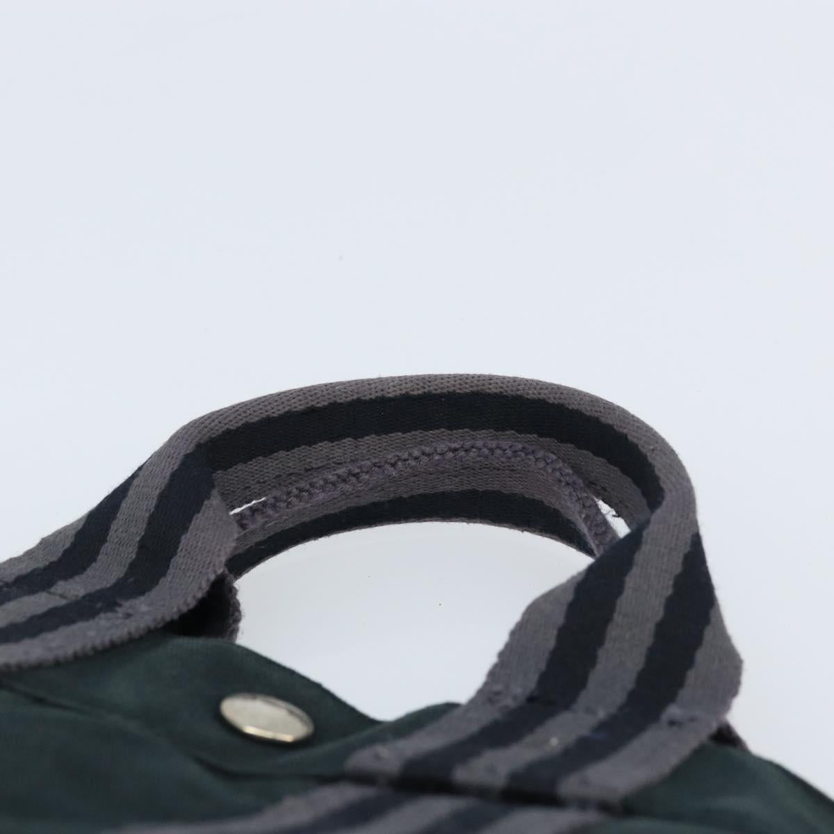 HERMES Fourre Tout PM Hand Bag Canvas Black Silver Auth 173430