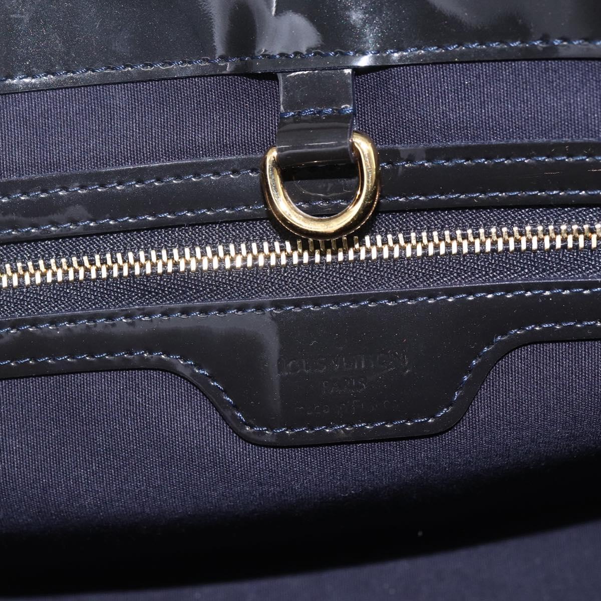 LOUIS VUITTON Monogram Vernis Wilshire PM Bag Blue Infini M91451 LV Auth 173434