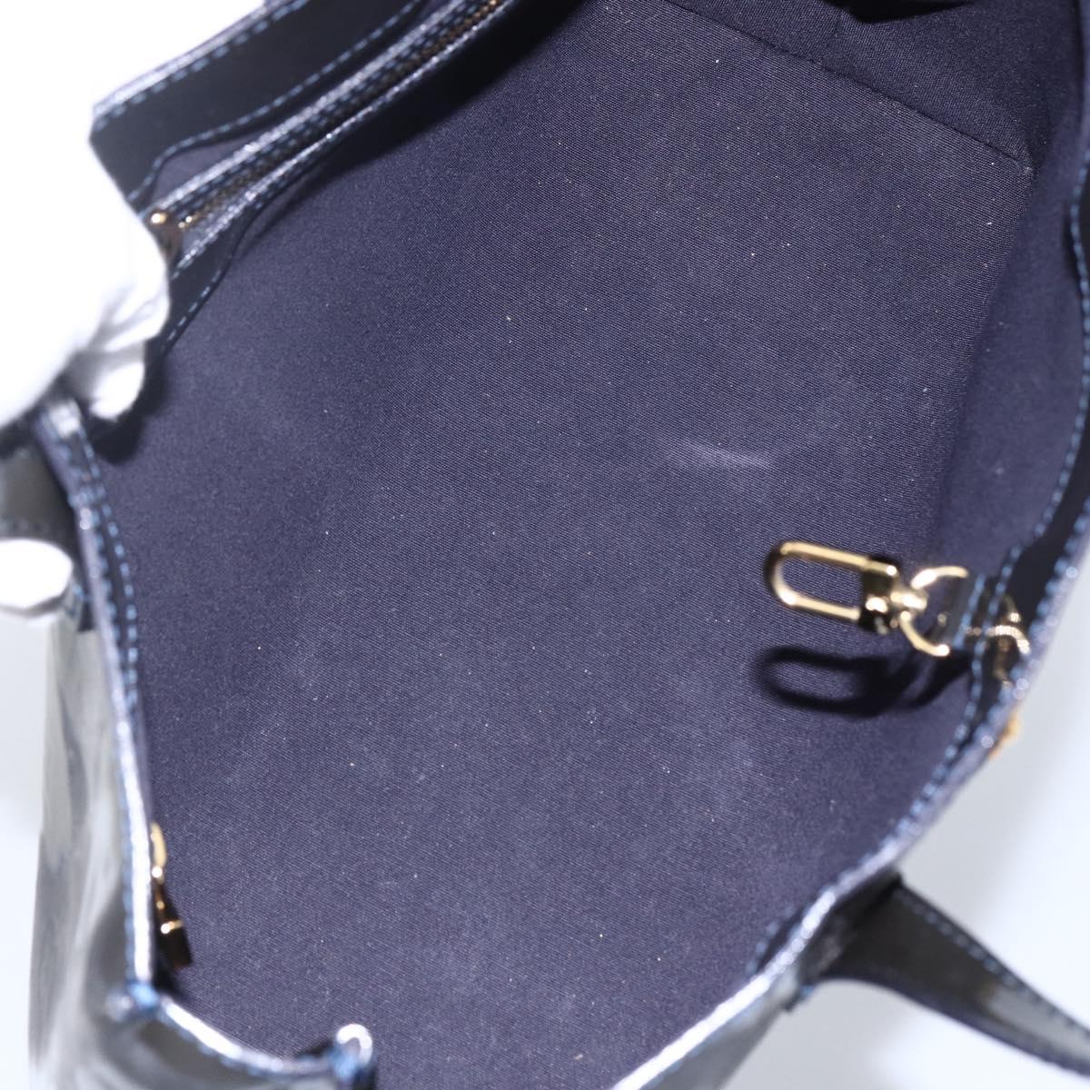 LOUIS VUITTON Monogram Vernis Wilshire PM Bag Blue Infini M91451 LV Auth 173434