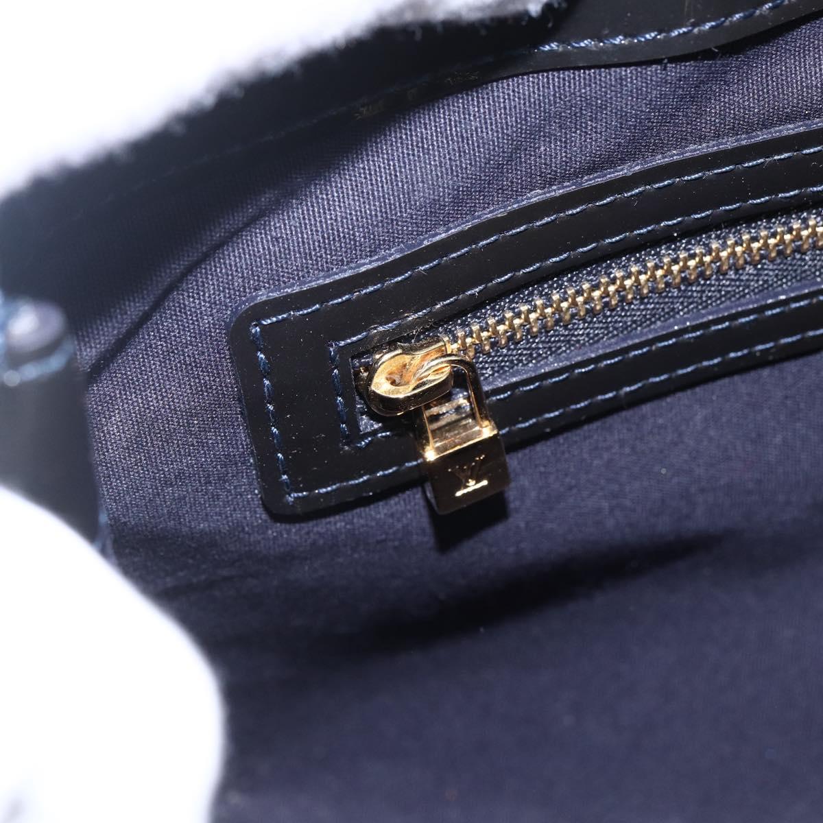 LOUIS VUITTON Monogram Vernis Wilshire PM Bag Blue Infini M91451 LV Auth 173434