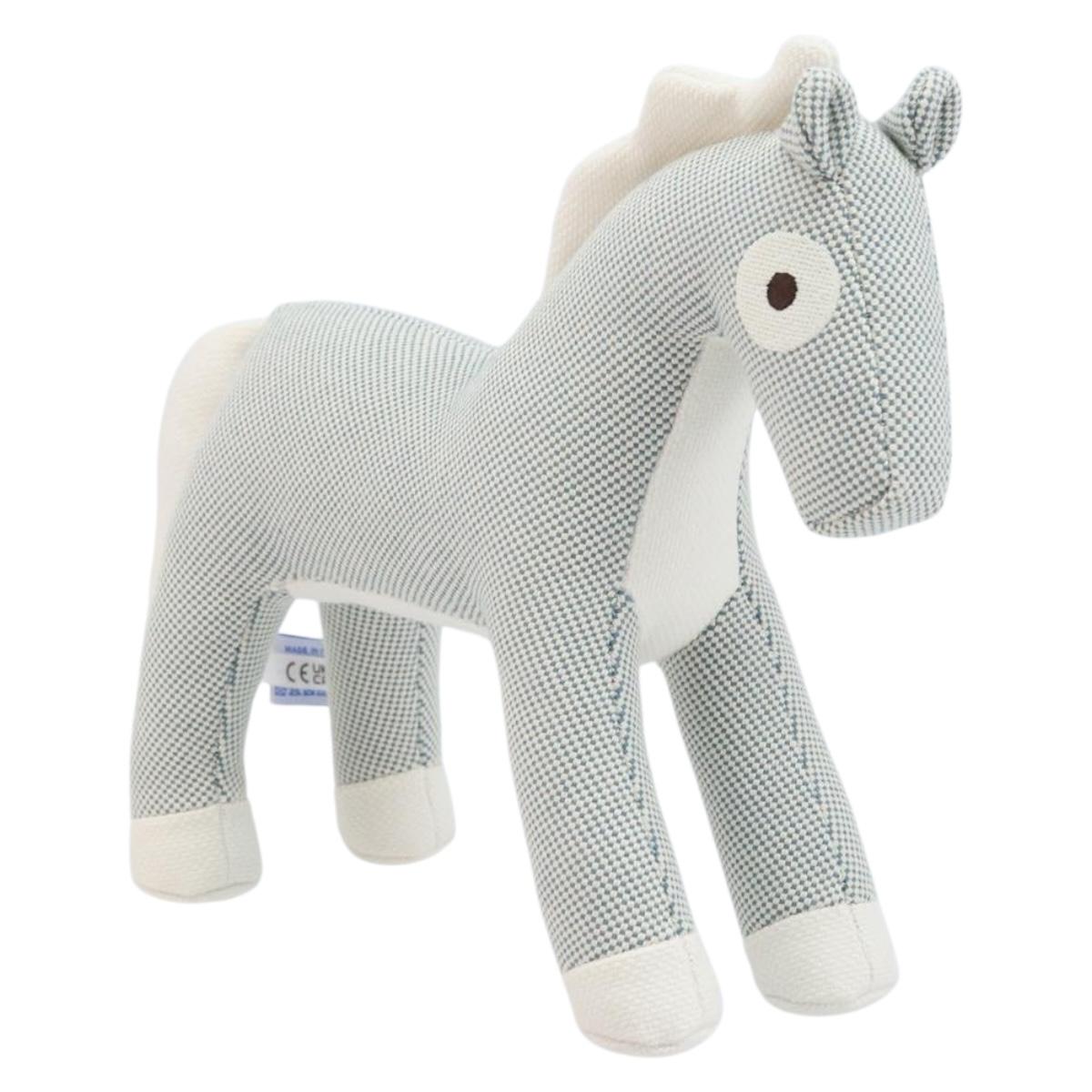 HERMES Cheval Honore Époque Stuffed Cotton Light Blue Auth 173436M