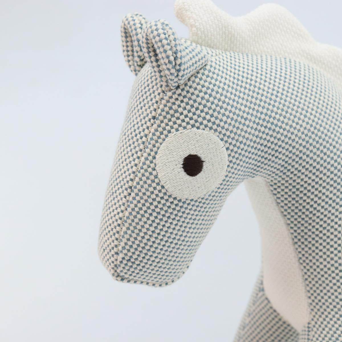 HERMES Cheval Honore Époque Stuffed Cotton Light Blue Auth 173436M