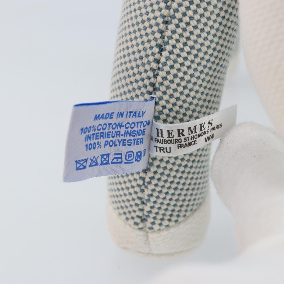 HERMES Cheval Honore Époque Stuffed Cotton Light Blue Auth 173436M