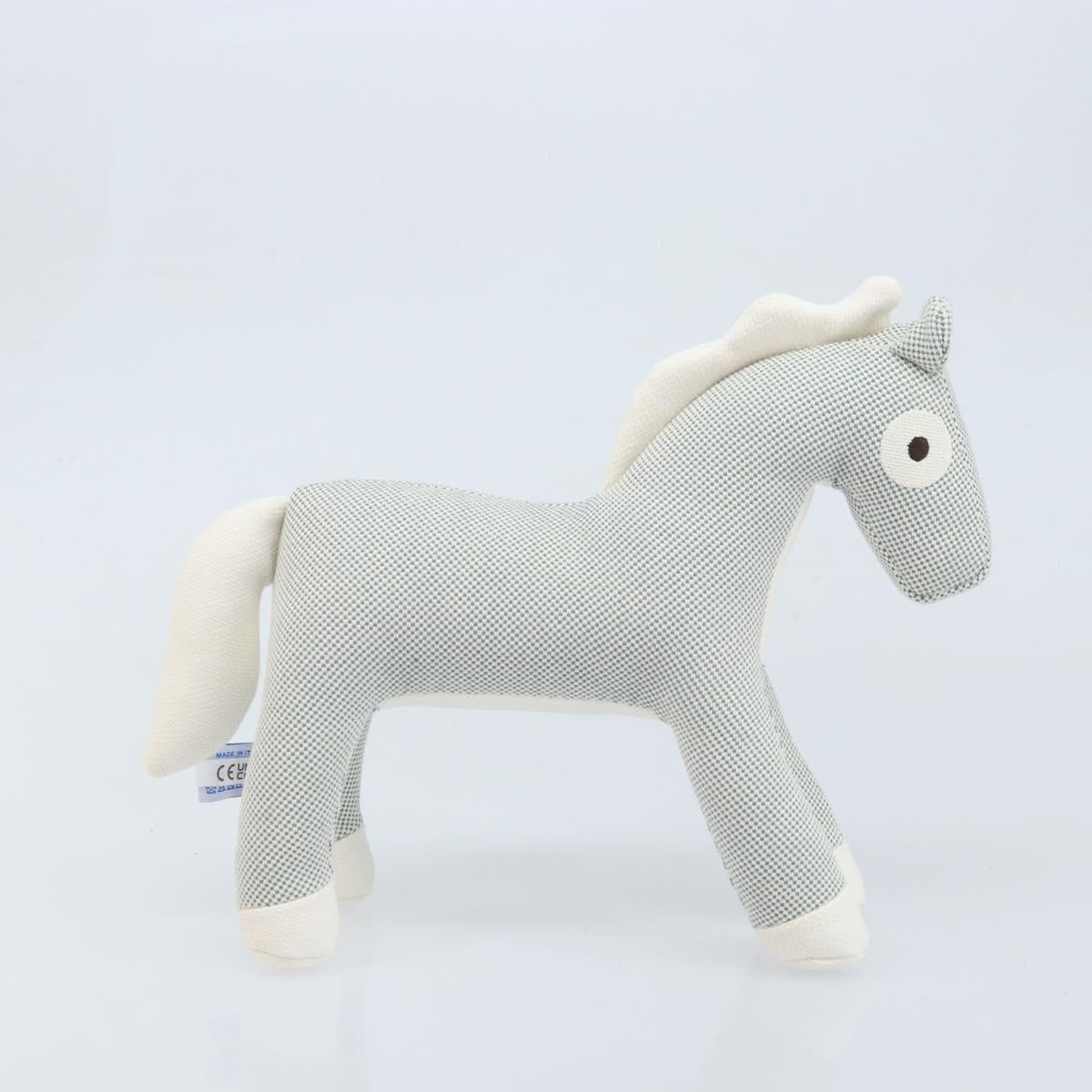 HERMES Cheval Honore Époque Stuffed Cotton Light Blue Auth 173436M