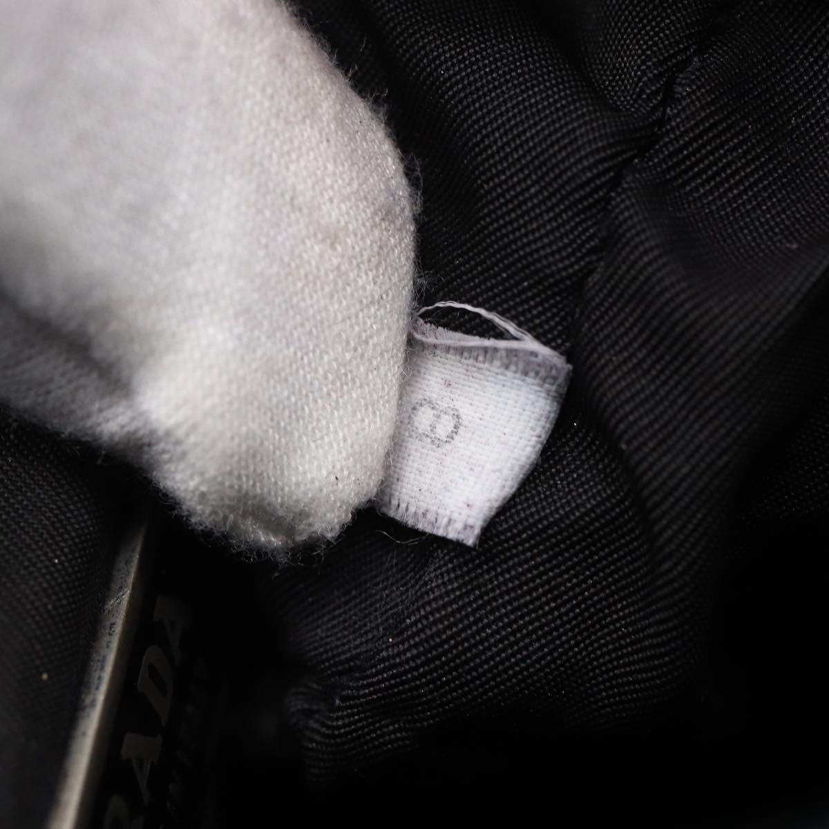 PRADA Hand Pouch Hand Bag Nylon Black Silver Auth 173437