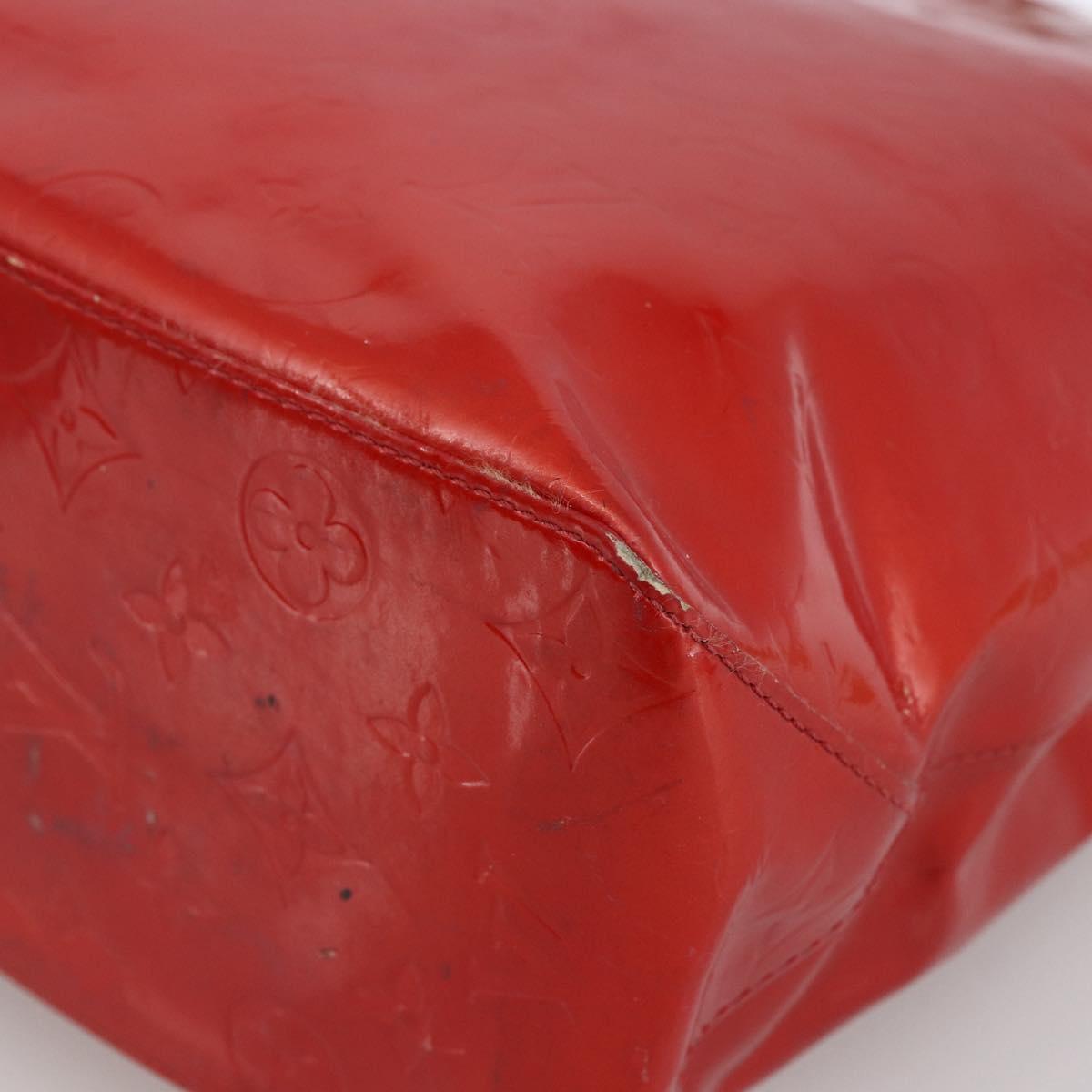 LOUIS VUITTON Monogram Vernis Reade MM Hand Bag Red Rouge M91086 LV Auth 173446