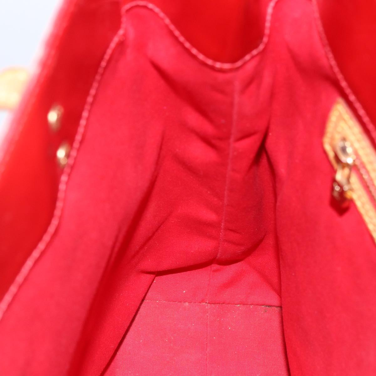 LOUIS VUITTON Monogram Vernis Reade MM Hand Bag Red Rouge M91086 LV Auth 173446