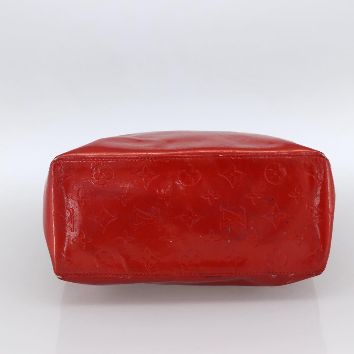 LOUIS VUITTON Monogram Vernis Reade MM Hand Bag Red Rouge M91086 LV Auth 173446