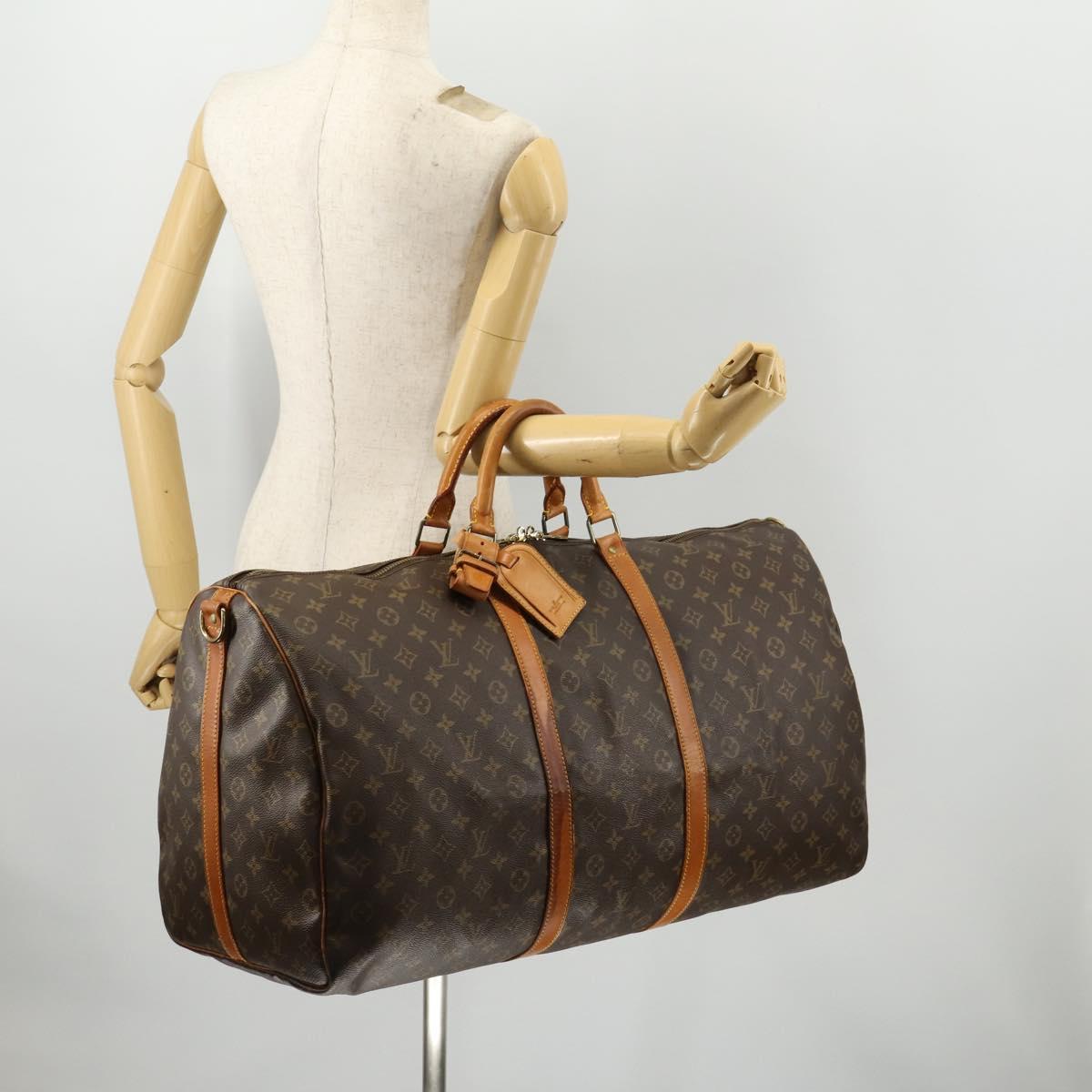 LOUIS VUITTON Monogram Keepall Bandouliere 60 Boston Bag M41412 LV Auth 173451