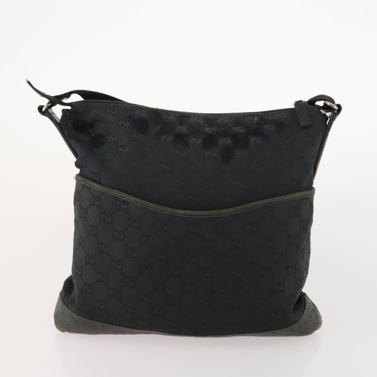 GUCCI GG Canvas Hand Bag Suede 2 Set Black Auth 173454