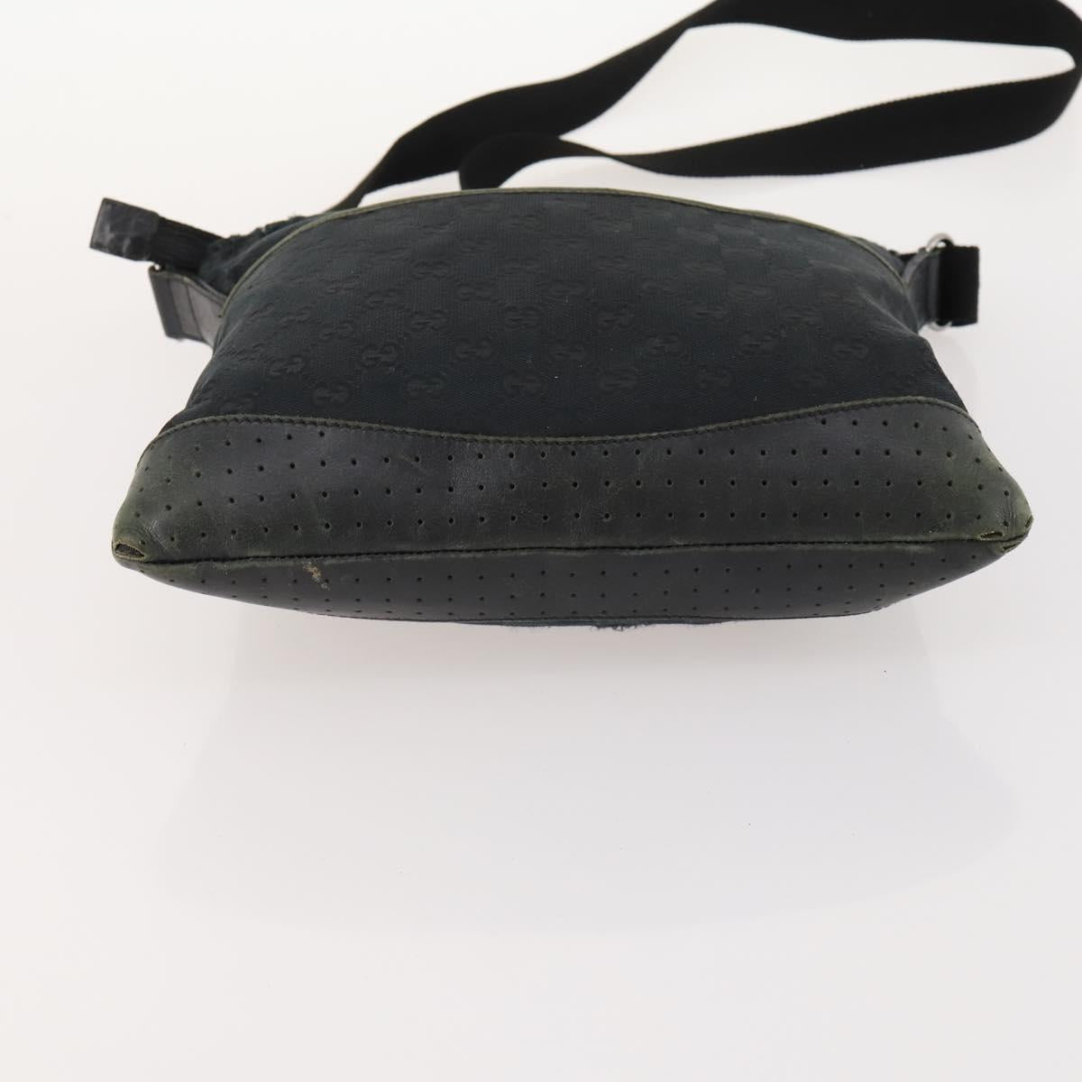 GUCCI GG Canvas Hand Bag Suede 2 Set Black Auth 173454