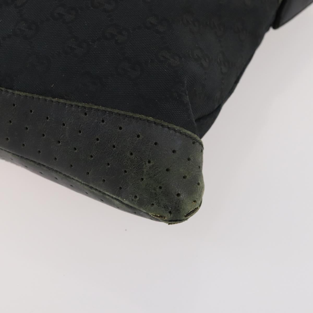 GUCCI GG Canvas Hand Bag Suede 2 Set Black Auth 173454