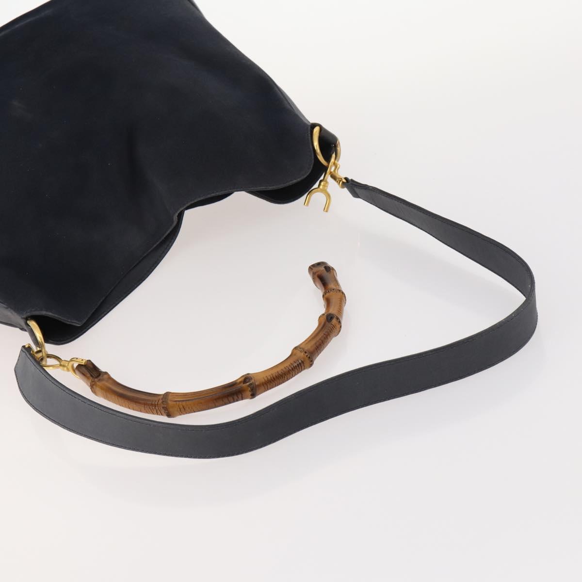 GUCCI GG Canvas Hand Bag Suede 2 Set Black Auth 173454