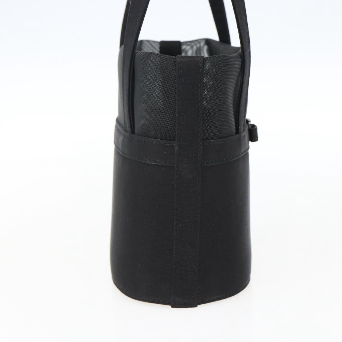 Salvatore Ferragamo Mesh Hand Bag Black Auth 173466