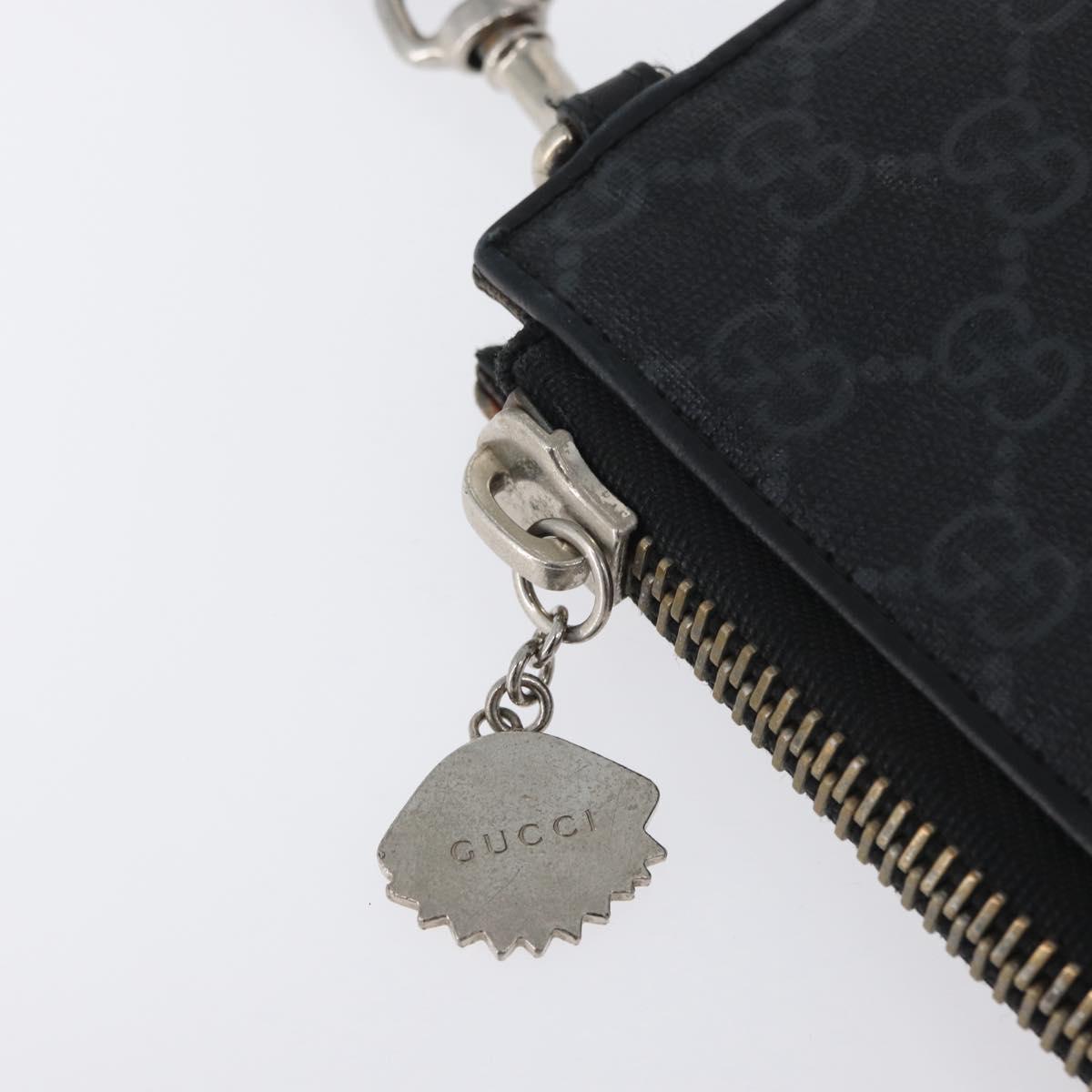 GUCCI GG Supreme night courier Clutch Bag Black Silver 496346 Auth 173479