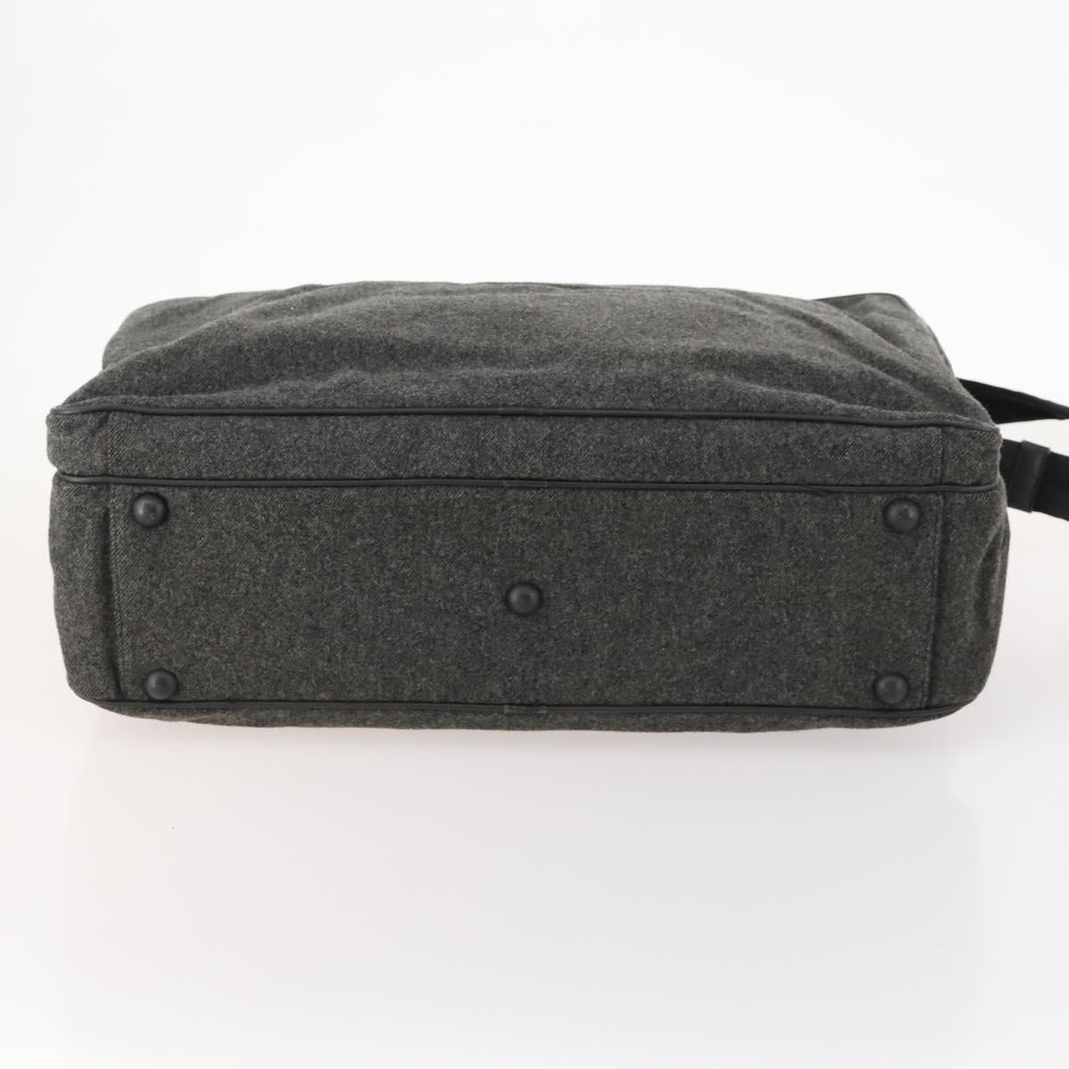 PRADA Boston Bag felt Gray Silver Auth 173489