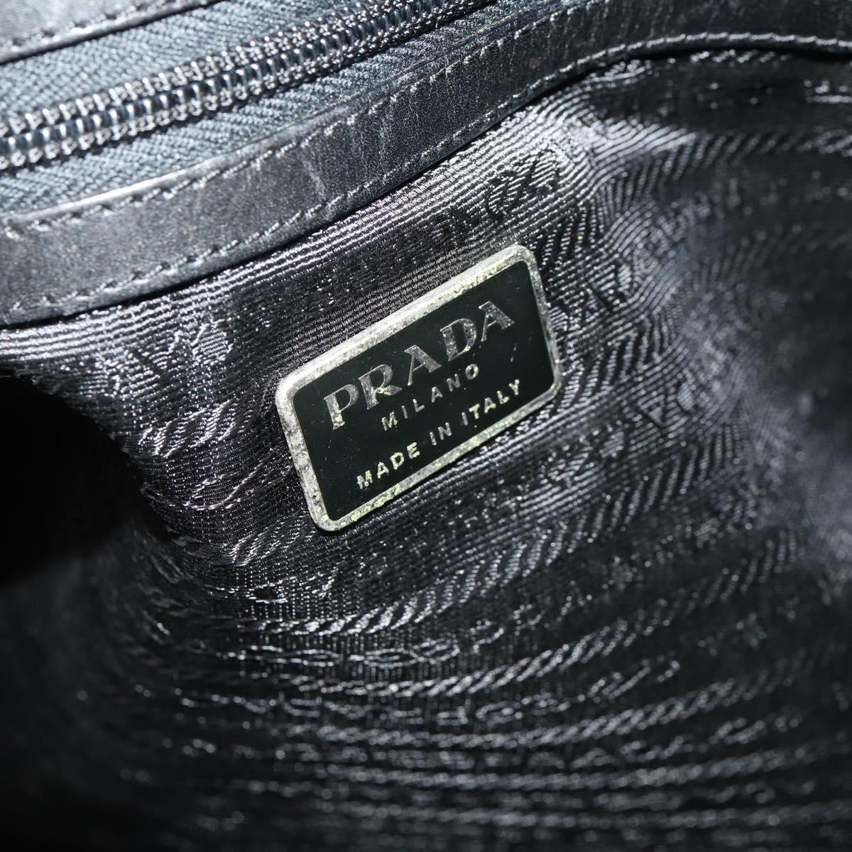PRADA Boston Bag felt Gray Silver Auth 173489
