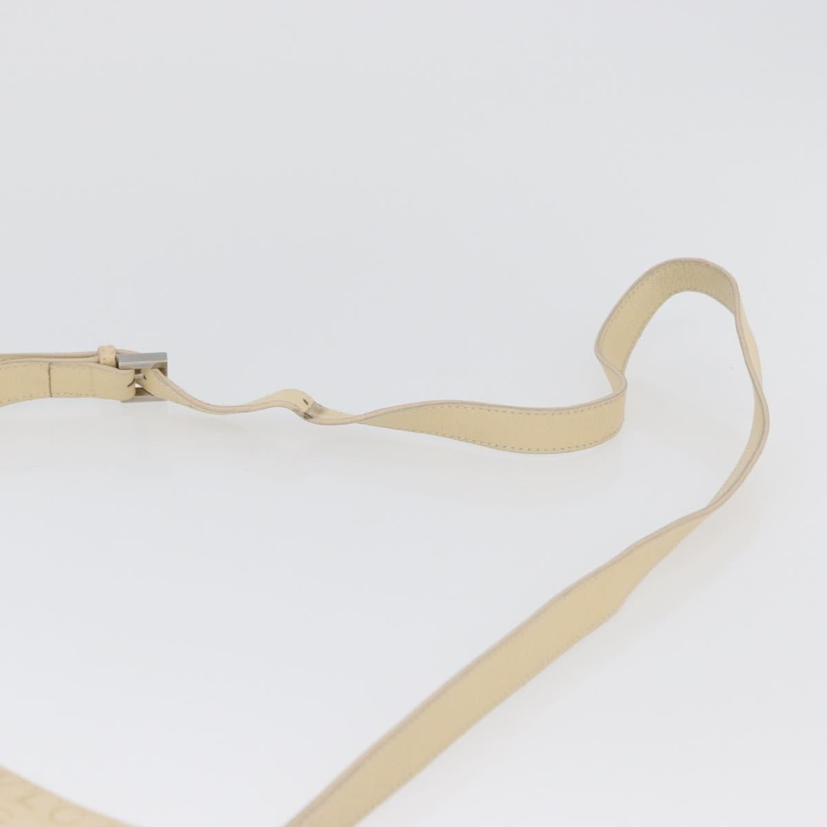 BVLGARI Logo Mania Shoulder Bag Canvas Beige Silver Auth 173495