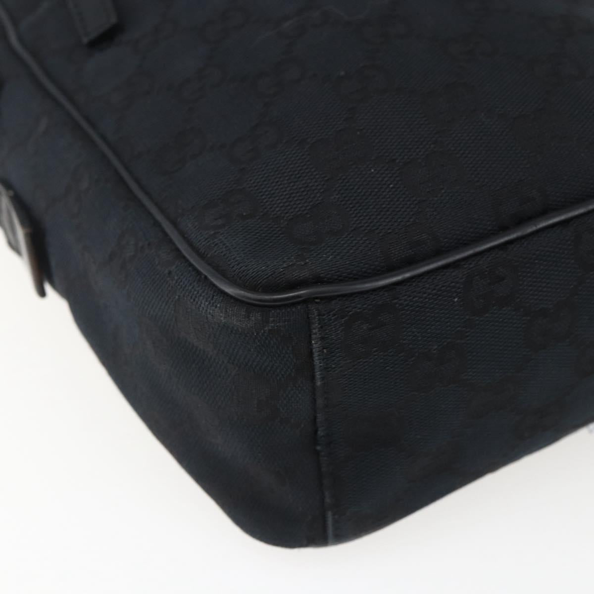 GUCCI GG Canvas Shoulder Bag Black Silver 018 1612 Auth 173500
