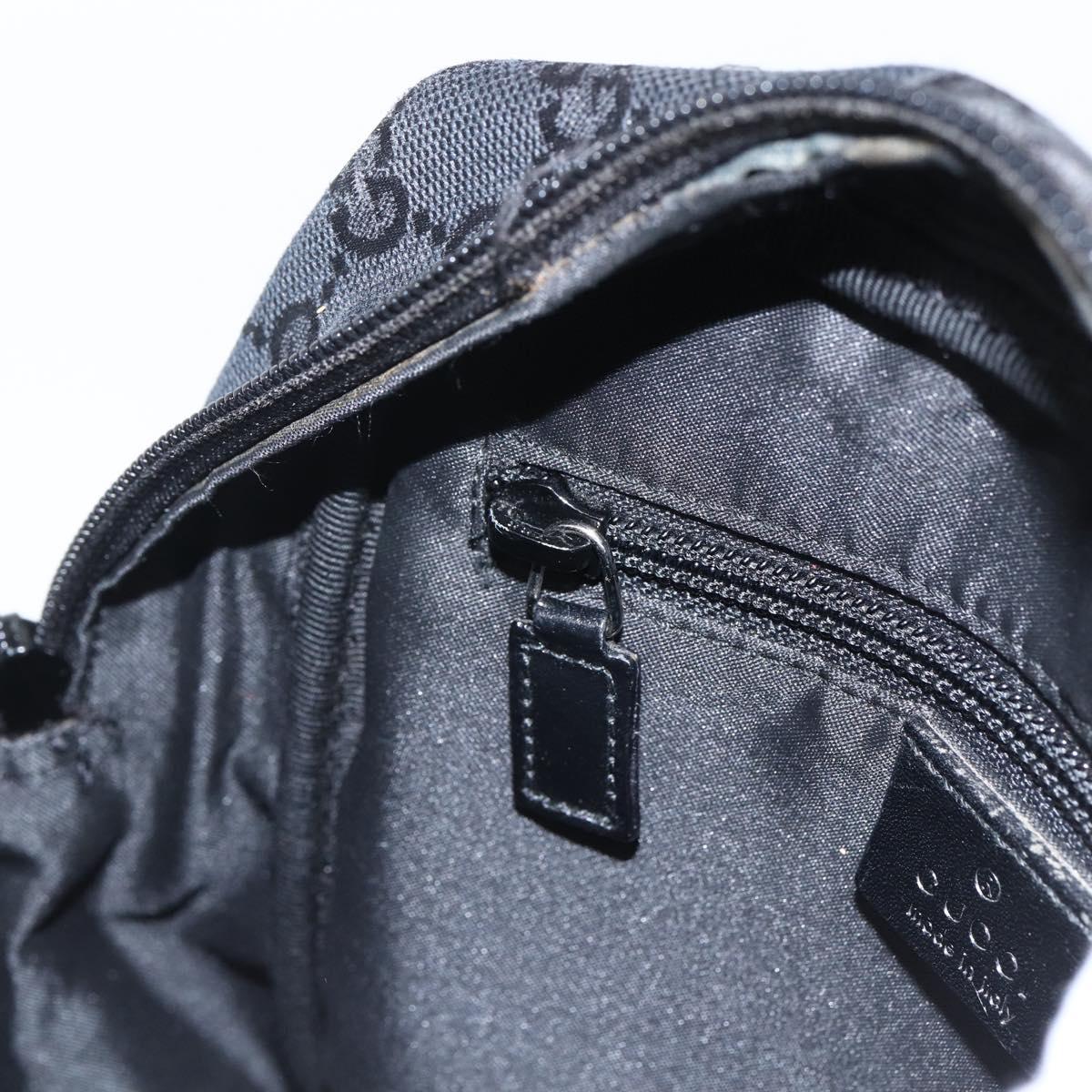 GUCCI GG Canvas Shoulder Bag Black Silver 018 1612 Auth 173500