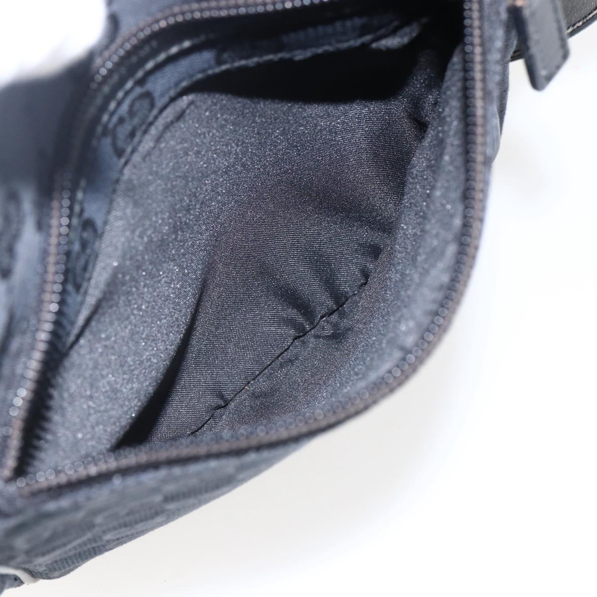 GUCCI GG Canvas Shoulder Bag Black Silver 018 1612 Auth 173500