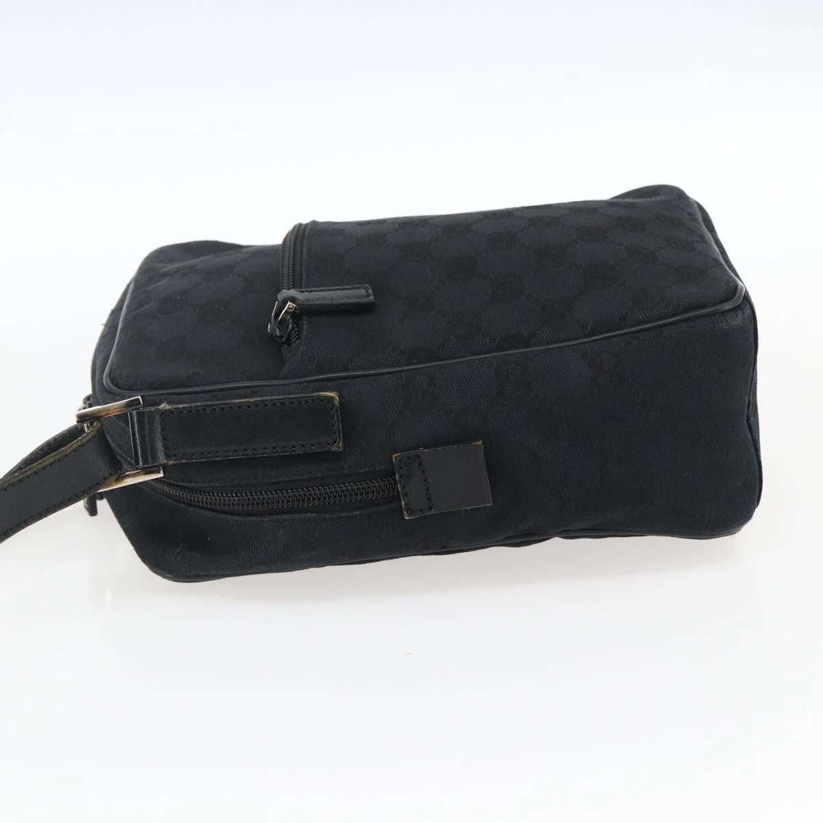 GUCCI GG Canvas Shoulder Bag Black Silver 018 1612 Auth 173500