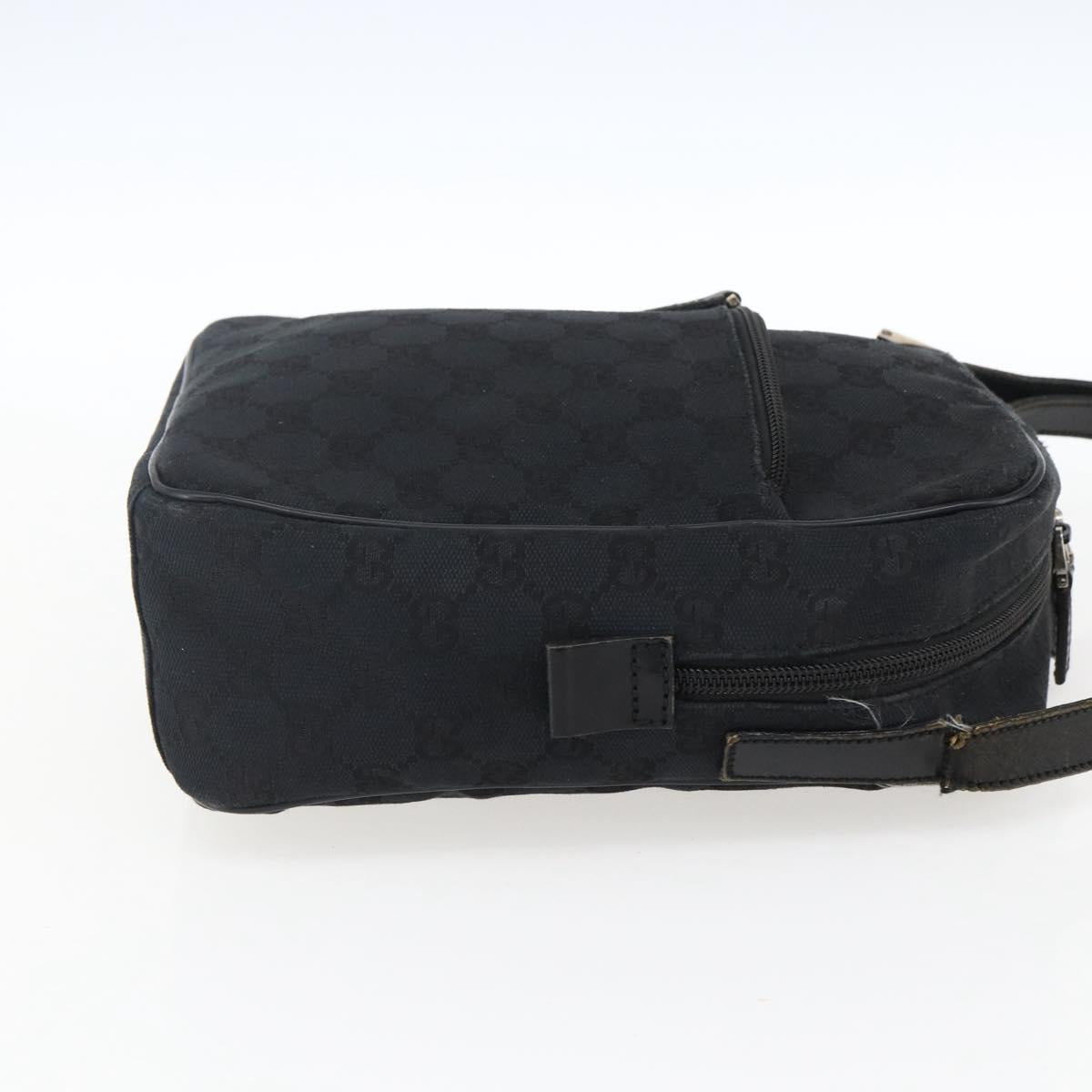 GUCCI GG Canvas Shoulder Bag Black Silver 018 1612 Auth 173500