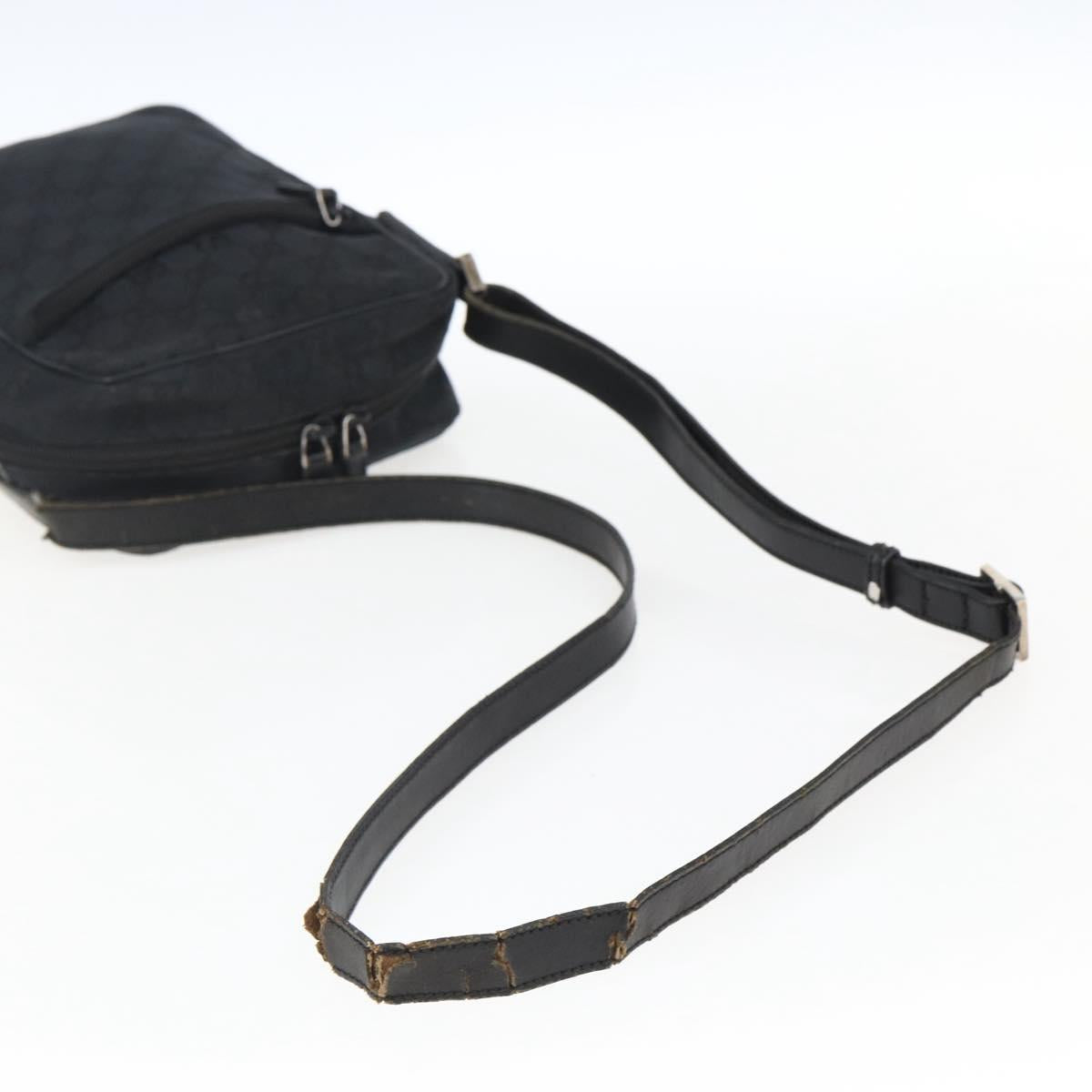 GUCCI GG Canvas Shoulder Bag Black Silver 018 1612 Auth 173500