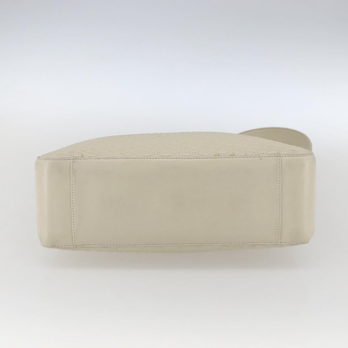 BALLY Shoulder Bag Leather Ivory Gold Auth 173507