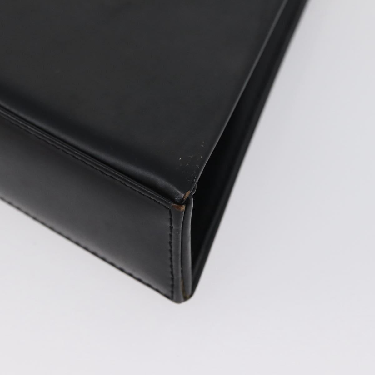 SAINT LAURENT Shoulder Bag Leather Black Gold Auth 173508