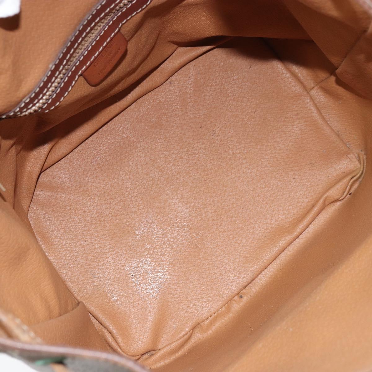 CELINE Macadam Canvas Backpack PVC Leather Brown Gold Auth 173514
