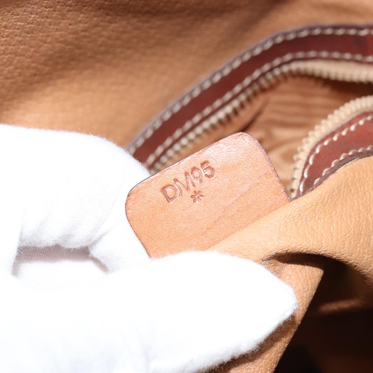 CELINE Macadam Canvas Backpack PVC Leather Brown Gold Auth 173514