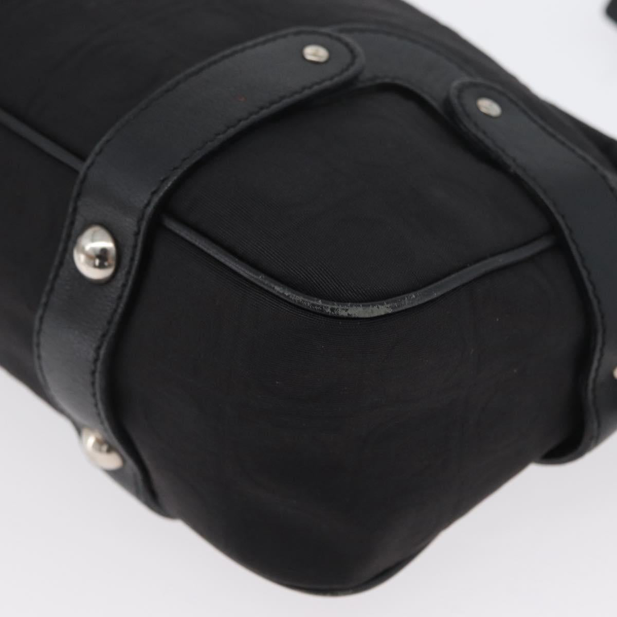 Salvatore Ferragamo Shoulder Bag Canvas Leather Black Silver Auth 173518