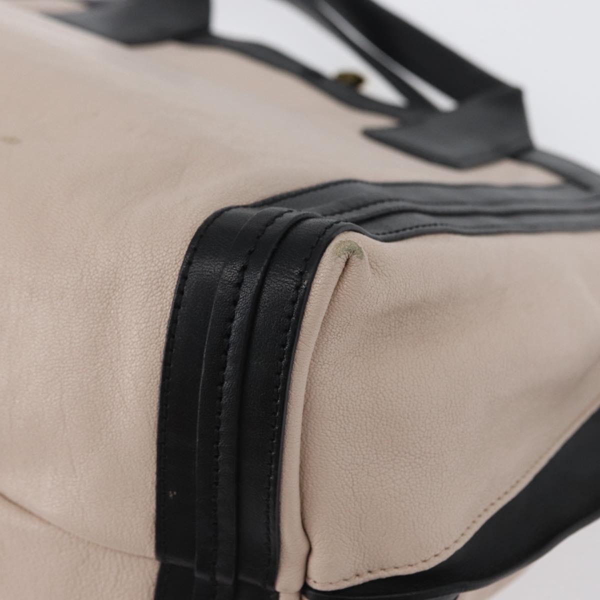 Chloe Alison Hand Bag Leather Pink Black gold Auth 173523