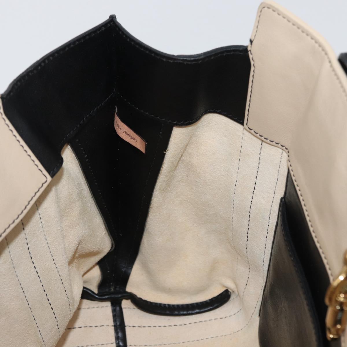 Chloe Alison Hand Bag Leather Pink Black gold Auth 173523