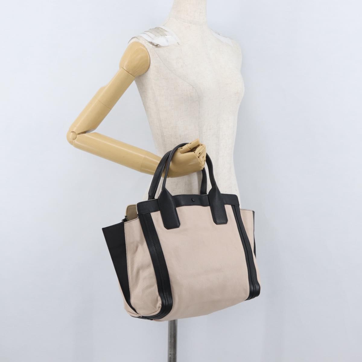 Chloe Alison Hand Bag Leather Pink Black gold Auth 173523