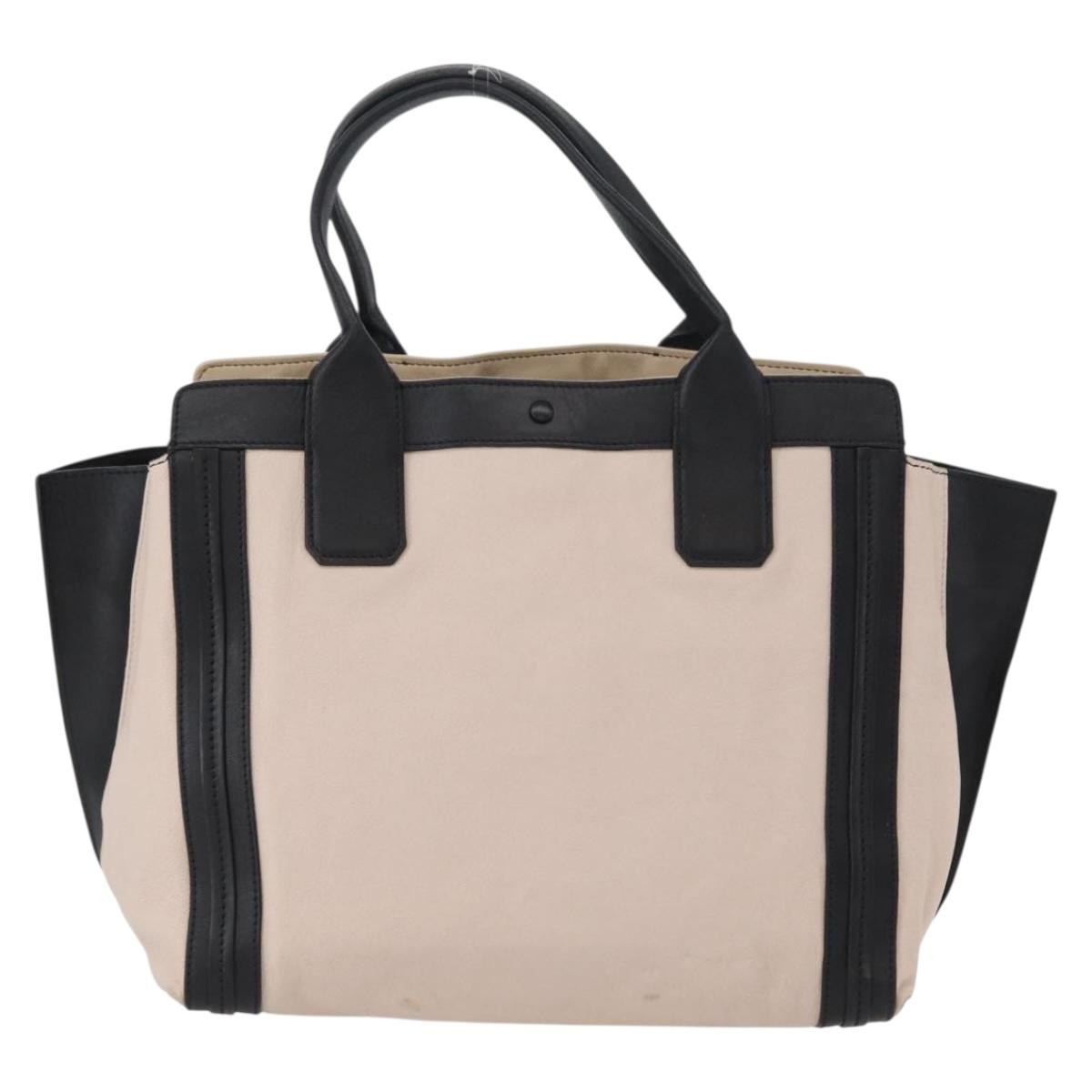 Chloe Alison Hand Bag Leather Pink Black gold Auth 173523