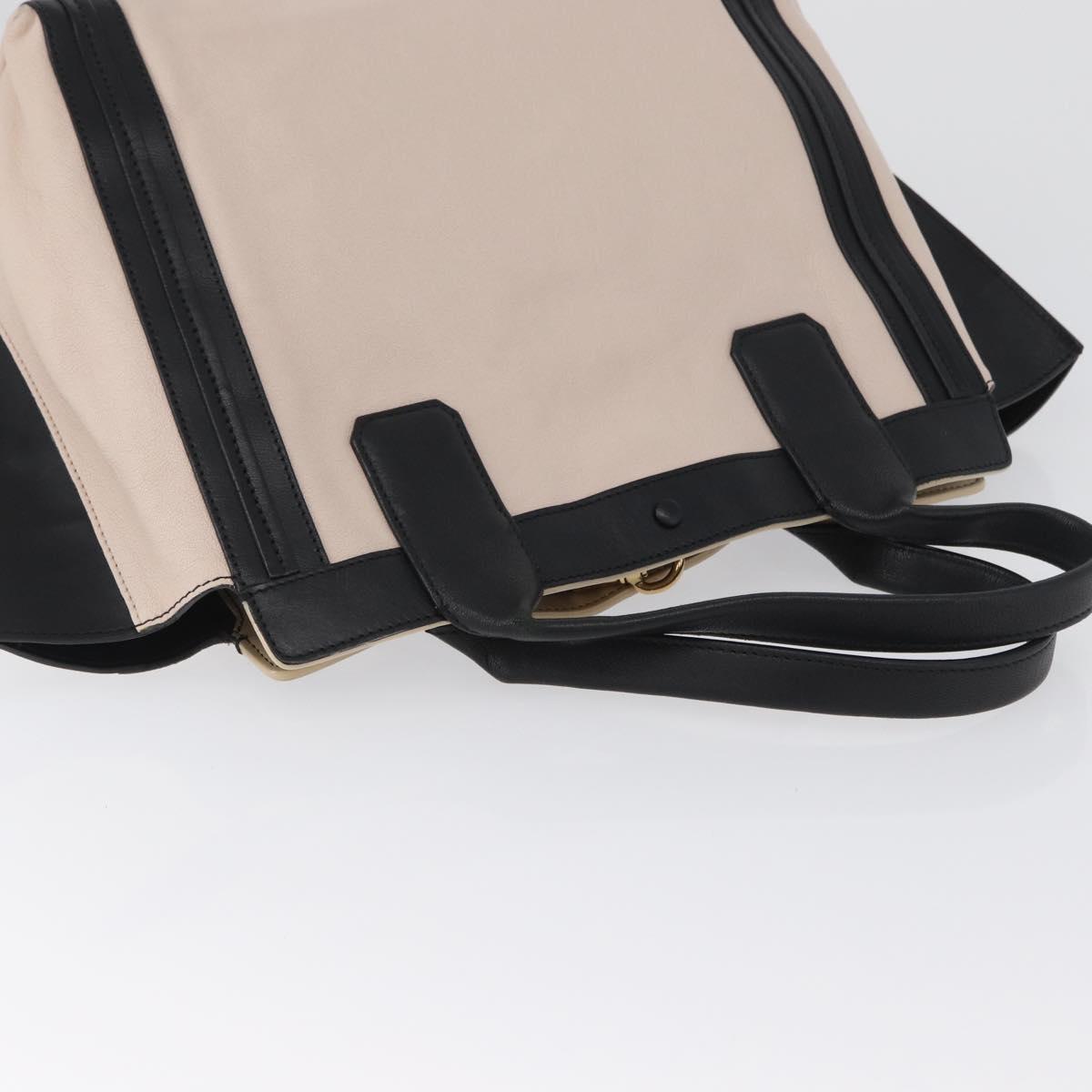 Chloe Alison Hand Bag Leather Pink Black gold Auth 173523