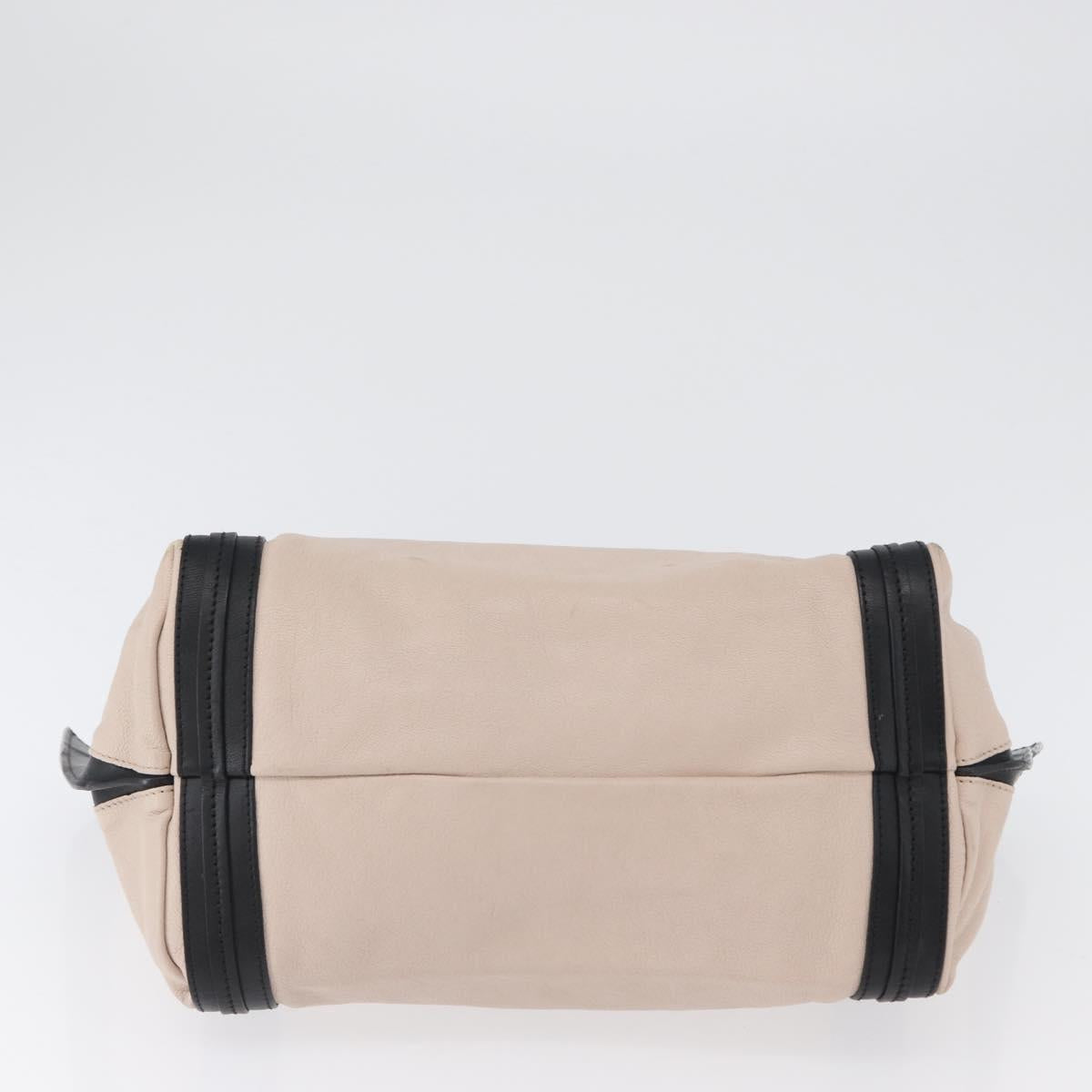 Chloe Alison Hand Bag Leather Pink Black gold Auth 173523