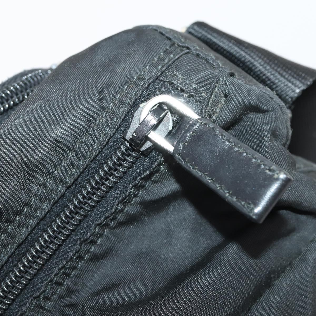 PRADA Shoulder Bag Nylon Black Silver Auth 173525