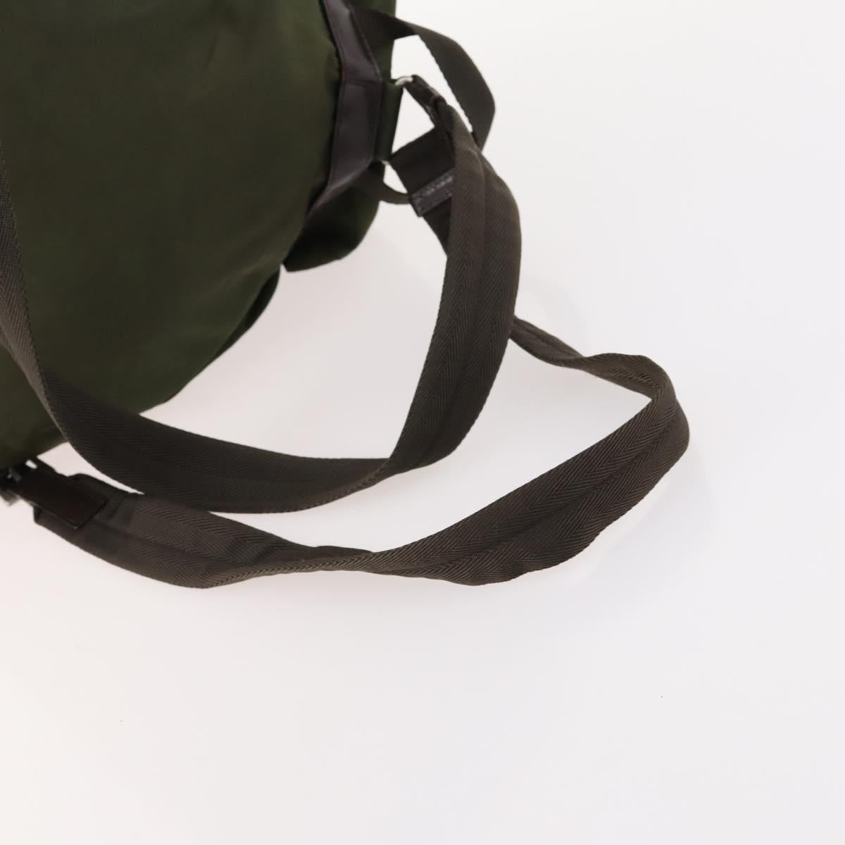PRADA Backpack Nylon Khaki Silver Auth 173527