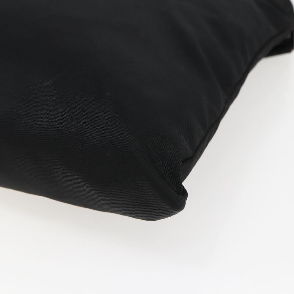 PRADA Shoulder Bag Nylon Black Silver Auth 173528