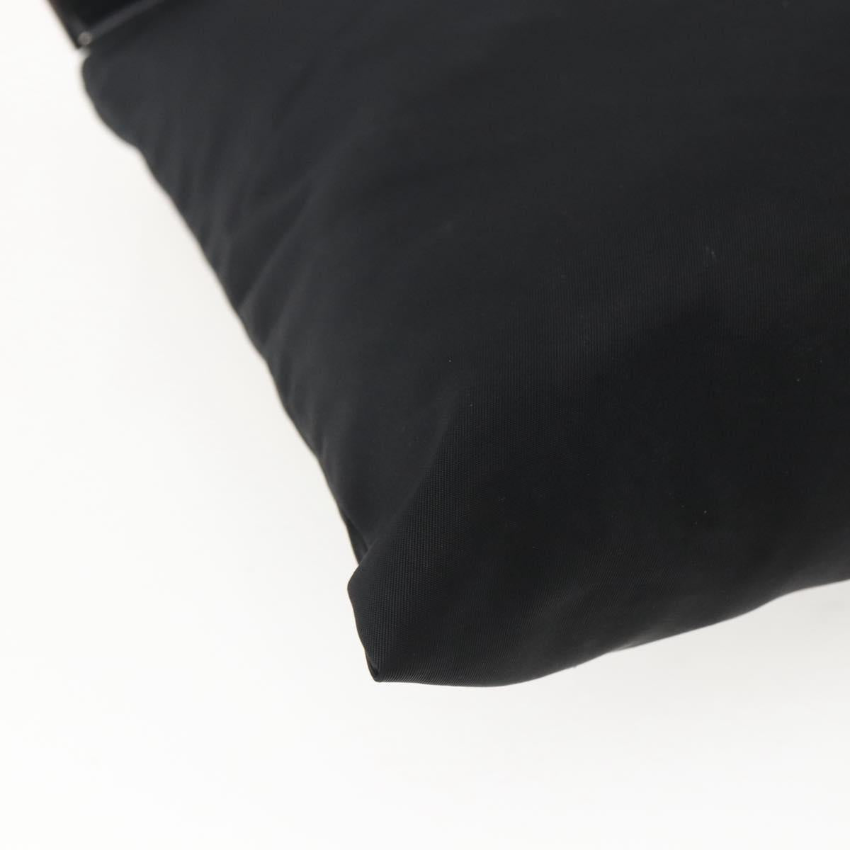 PRADA Shoulder Bag Nylon Black Silver Auth 173528