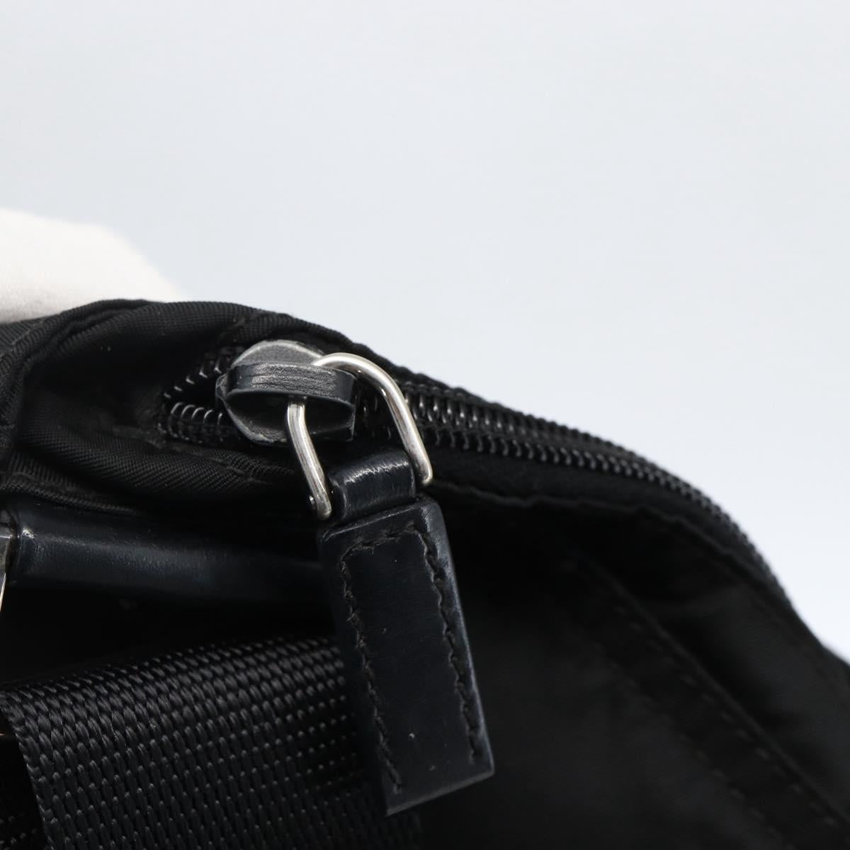PRADA Shoulder Bag Nylon Black Silver Auth 173528