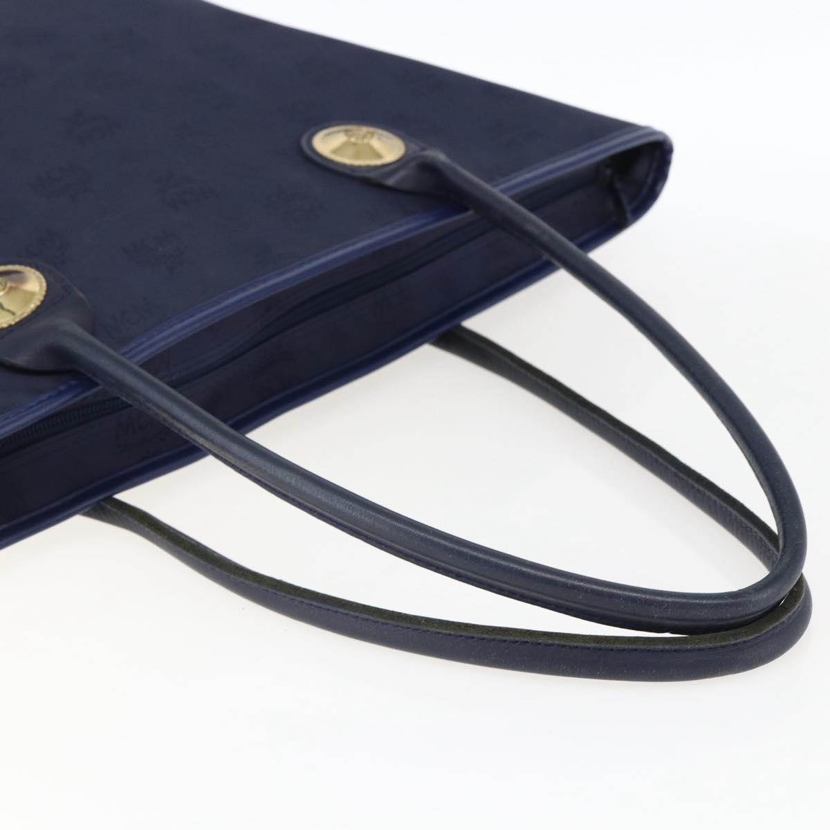 MCM Vicetos Logogram Tote Bag Nylon Navy Auth 173532