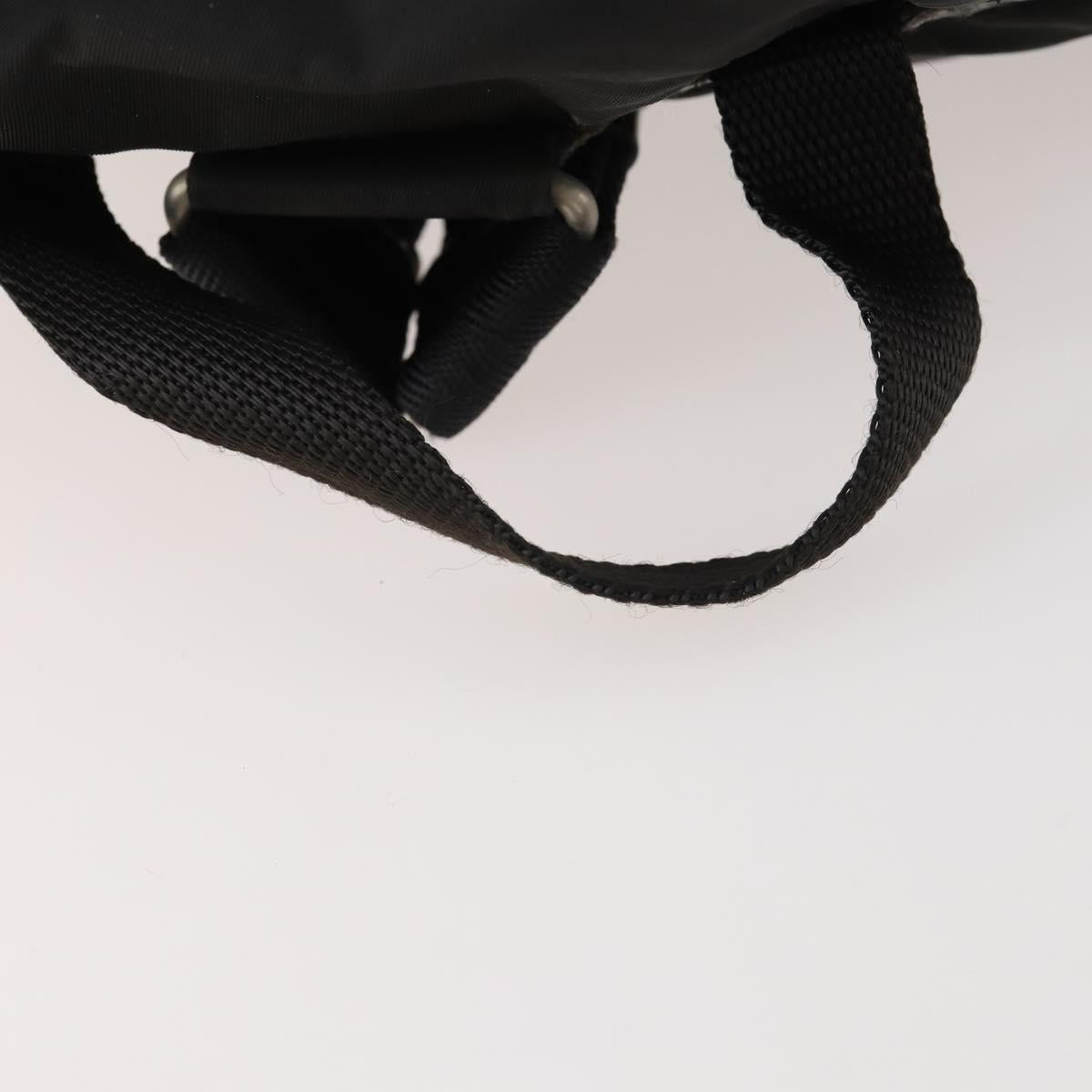 PRADA Backpack Nylon Leather Black Silver Auth 173533
