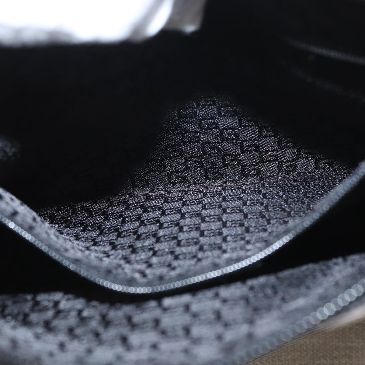 GUCCI Tote Bag Canvas patent leather Beige Black gold 000 0855 Auth 173536