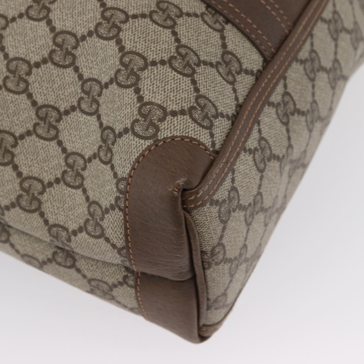 GUCCI GG Supreme Tote Bag PVC Leather Beige Auth 173541